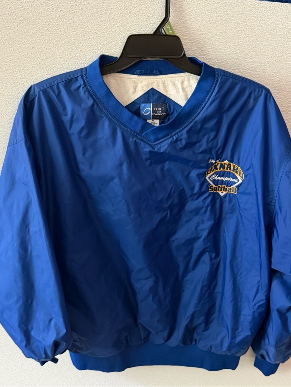 Port & Company Royal Blue Pullover Windbreaker with Softball Logo